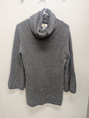 Vintage Talbots 100% Cashmere S oversized Grey Cowl Turtleneck Sweater
